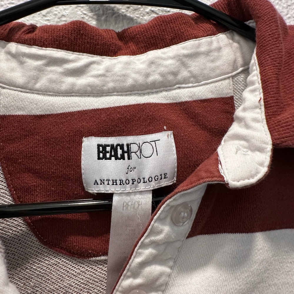 BEACH RIOT Brown Cropped Rugby Shirt - Picture 3 of 3